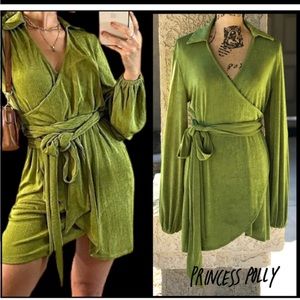 Princess Polly Green Party Time Mini Dress